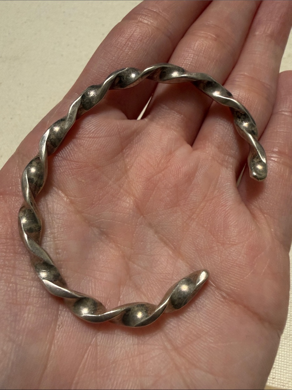 Sterling Silver Twisted Open Cuff Bracelet Not marked - Picture 2 of 16